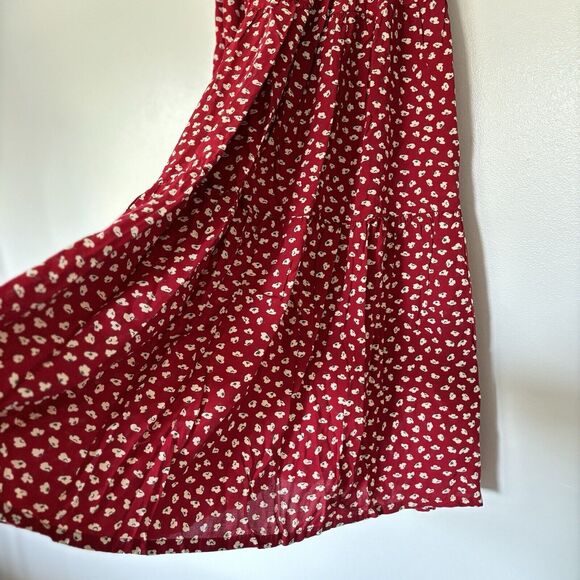 Vintage Ditzy Floral Tiered Peasant Maxi Skirt Prairie Country Cottage Boho Lg - Picture 8 of 15